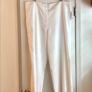 The Limited Linen Blend White Wide Leg Pants